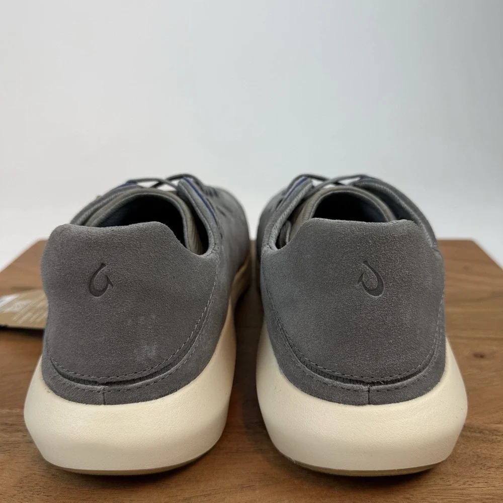 New Mens Olukai Koheo Charcoal Suede Lace-Up Sneakers Shoes Sz 11.5‎ M
